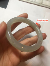 Load image into Gallery viewer, 53.2mm certified 100% Natural icy watery light beige pale pink gray nephrite bangle HN120-0082