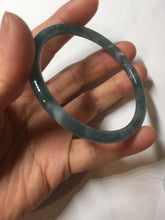 Load image into Gallery viewer, 55.7mm Certified Type A 100% Natural dark green/blue/gray Guatemala slim round cut Jadeite bangle PH1-2337