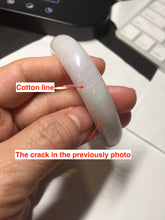 Load image into Gallery viewer, 52mm certified type A 100% Natural sunny green/white/purple oval jadeite jade bangle BK117-0281