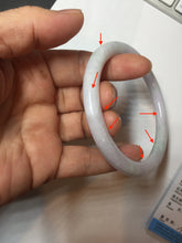 Load image into Gallery viewer, 59.5mm certified Type A 100% Natural light green purple white round cut Jadeite Jade bangle PB265-3197