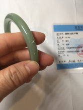 Load image into Gallery viewer, 54.5mm Certified Type A 100% Natural Oily Dark Green Gray Black(油青) round cut Jadeite Jade Bangle PE103-7157
