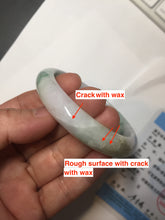 Load image into Gallery viewer, 52.2mm 100% natural certified green/purple/orange(FU LU SHOU) jadeite jade bangle Q139-7290