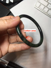 Load image into Gallery viewer, 62mm Certified 100% Natural Fresh Young Green/Dark Green/Black Green Ink Painting (绿水墨) Round Cut Nephrite (Wulanhai 乌兰海碧玉) Bangle HF133-7301