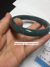 Load image into Gallery viewer, 59.9mm Certified Type A 100% Natural dark green/blue/gray/black Guatemala Jadeite jade bangle AY89-5760
