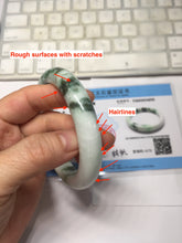 Load image into Gallery viewer, 60.5mm Type A 100% Natural sunny green/light green/white/light purple chubby Jadeite Jade bangle BS129-4035