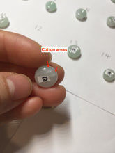 Load image into Gallery viewer, 10-12.8mm Type A 100% Natural light green sunny green white Jadeite Safety Guardian Button donuts pendant PH62 Add on item