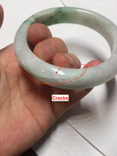 Load image into Gallery viewer, 56mm certified 100% natural icy watery light white/sunny green jadeite jade bangle BN72-3878