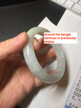 Load image into Gallery viewer, 57.5mm certified 100% natural Type A icy watery light yellow/white with jadeite jade bangle BL56-3288