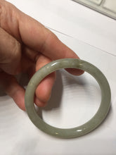 Load image into Gallery viewer, 54.4mm Certified type A 100% Natural light green gray black slim round cut Jadeite bangle PA199-2453