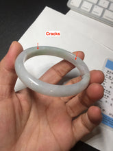 Load image into Gallery viewer, 51mm certified Type A 100% Natural green/purple/white oval Jadeite Jade bangle BM59-0262