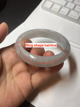Load image into Gallery viewer, 54.4mm certified 100% natural Type A icy watery white light purple jadeite jade bangle BN8-7071