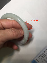 Load image into Gallery viewer, 55.5mm certified Type A 100% Natural light green/purple round cut Jadeite Jade bangle BK77-3787