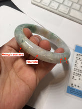 Load image into Gallery viewer, 59.5mm certified Type A 100% Natural light green sunny green red light purple Jadeite Jade bangle BF143-5283