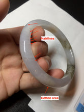 Load image into Gallery viewer, 57.3mm Certified Type A 100% Natural icy watery white purple black brown Jadeite Jade bangle BL74-7052