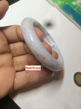 Load image into Gallery viewer, 53.3mm Certified 100% natural Type A olive green/white/purple jadeite jade bangle AZ24-5202