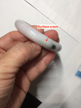 Load image into Gallery viewer, 54.8mm certified 100% natural Type A dark green/purple/white with green floating flowers jadeite jade bangle PB232-2827