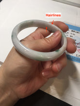 Load image into Gallery viewer, 58.7mm certified Type A 100% Natural purple white green with green floating flowers Jadeite Jade bangle BL126-1267