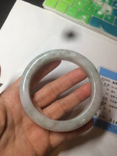 Load image into Gallery viewer, 61.8 mm certified type A 100% Natural light green/white/purple chubby Jadeite Jade bangle BH44-2807