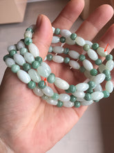 Load image into Gallery viewer, 100% natural type A light green jadeite jade beads bracelet group BQ76