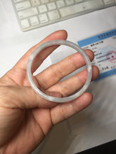 Load image into Gallery viewer, 50mm Certified Type A 100% Natural icy watery light purple green white slim Jadeite Jade bangle PJ55-2049