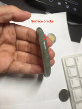 Load image into Gallery viewer, 54.5mm Certified type A 100% Natural light green dark green floating seaweed slim round cut Jadeite bangle PC59-6609