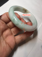 Load image into Gallery viewer, 53mm 100% natural certified sunny green/white(白底青) jadeite jade bangle BK81-5255