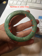 Load image into Gallery viewer, 54.8mm Certified Type A 100% Natural sunny green gray Jadeite Jade bangle PA120-9887