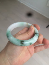 Load image into Gallery viewer, 56.7mm certified 100% natural type A sunny green/white jadeite jade bangle BK71-5217