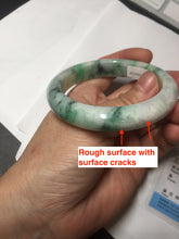Load image into Gallery viewer, 53.7mm Certified 100% natural Type A sunny green purple jadeite jade bangle BQ35-4145