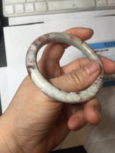 Load image into Gallery viewer, 53.3mm Certified 100% Natural Type A Light Green Purple Red Gray A Red Earth Plateau Round Cut Jadeite Jade Bangle PH203-6213