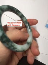 Load image into Gallery viewer, 56mm certified 100% natural Type A silent snow and green forest round cut jadeite jade bangle AA36-4282