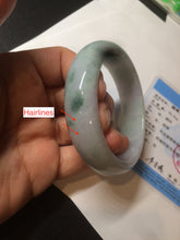 Load image into Gallery viewer, 56.2mm certified Type A 100% Natural green/purple chubby Jadeite Jade bangle AY73-5917