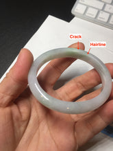 Load image into Gallery viewer, 51mm certified Type A 100% Natural green/purple/white oval Jadeite Jade bangle BM59-0262