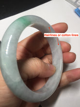 Load image into Gallery viewer, 57.5 mm Certified Type A 100% Natural sunny green/light purple Jadeite Jade bangle BM26-0790