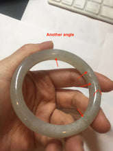 Load image into Gallery viewer, 53.2mm certified 100% Natural icy watery light beige pale pink gray nephrite bangle HN120-0082
