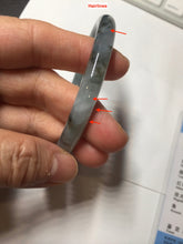 Load image into Gallery viewer, 55.8mm Certified Type A 100% Natural icy watery dark green/purple/gray round cut Jadeite bangle AA131-6925