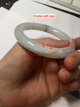 Load image into Gallery viewer, 53.5mm Certified Type A 100% Natural light green white round cut Jadeite bangle PF60-0516