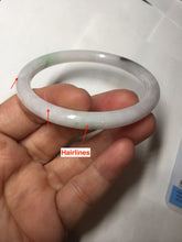 Load image into Gallery viewer, 55.8mm certified 100% natural white sunny green purple slim round cut jadeite jade bangle BL90-4666
