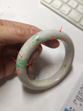 Load image into Gallery viewer, 59.5mm 100% Natural type A sunny green purple white Jadeite Jade bangle PE46-5504