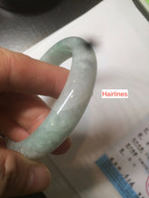 Load image into Gallery viewer, 57.5mm certified 100% natural type A light green/white jadeite jade bangle Q122-0037