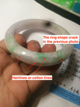 Load image into Gallery viewer, 59.5mm Certificated Type A 100% Natural white/sunny green/purple jadeite jade bangle H114-9141