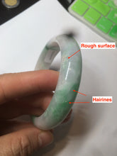 Load image into Gallery viewer, 56.4 mm certificated Type A 100% Natural sunny green/white/purple Jadeite Jade bangle S59-4130
