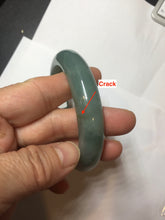 Load image into Gallery viewer, 56.8mm Certified 100% natural Type A oily dark green/ gray (老油青) jadeite jade bangle PB286-0548