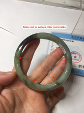 Load image into Gallery viewer, Sold. Please don't order. Thanks. 61mm Certified 100% natural Type A dark green/sunny green/black/red/brown jadeite bangle PD82-9786
