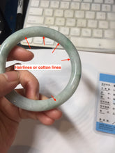 Load image into Gallery viewer, 59.8mm Certified Type A 100% Natural white/purple/green round cut jadeite Jade bangle PE123-0295
