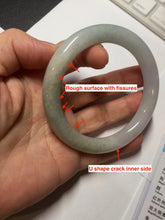 Load image into Gallery viewer, 54.6mm certified 100% natural Type A light gray white purple round cut jadeite jade bangle AA120-4902