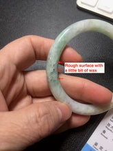 Load image into Gallery viewer, 52.4mm certified Type A 100% Natural green/yellow/purple(FU LU SHOU) round cut Jadeite Jade bangle PE90-5479