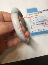 Load image into Gallery viewer, 57mm Certified Type A 100% Natural sunny green white purple gray Jadeite bangle PE122-1261