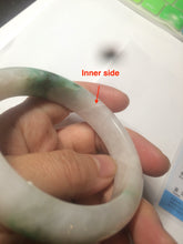 Load image into Gallery viewer, 57mm Certificated Type A 100% Natural white/sunny green/purple jadeite jade bangle C90-9145