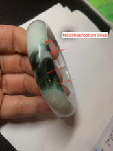 Load image into Gallery viewer, 60mm certified 100% natural type A green white jadeite jade bangle AY75-1734
